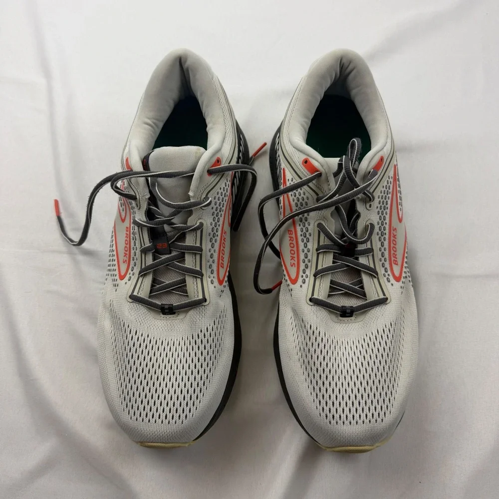 Brooks Beast GTS 23 Running Shoes Mens 12.5 Wide 2E Grey Orange Stability Sneake